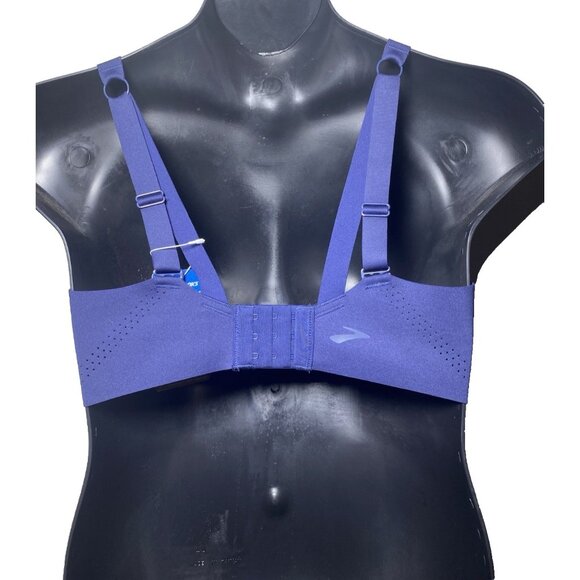 Brooks 36E Dare Underwire Run Sports Bra Navy Chafe Free Encapsulation - Picture 9 of 10